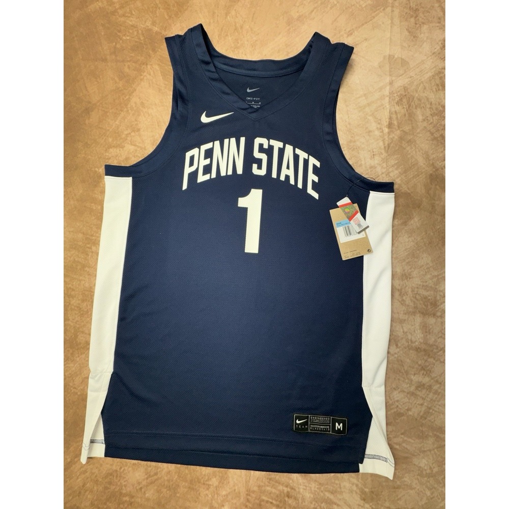 Nike Penn State Nittany Lions Men's Basketball Jersey Navy Size Medium #1 NWT